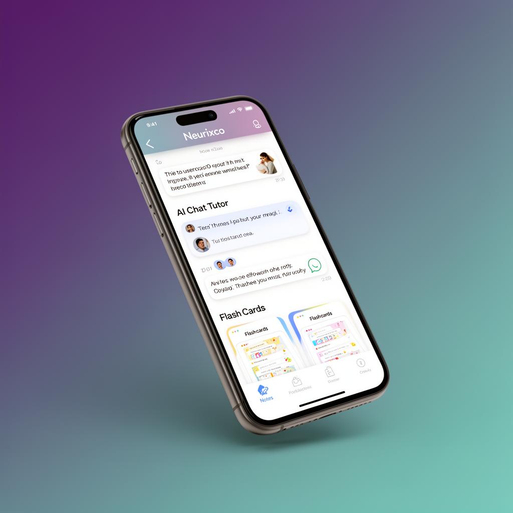Neurixco running on a phone with a flashcard review session open